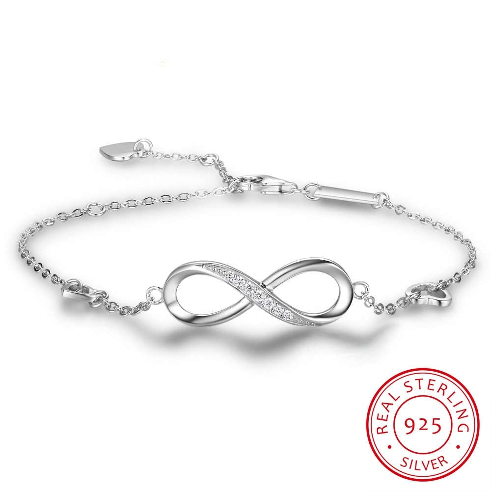 Sterling Silver Adjustable Infinity Bracelet - YORNEKINTL
