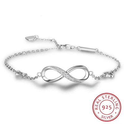 Sterling Silver Adjustable Infinity Bracelet - YORNEKINTL