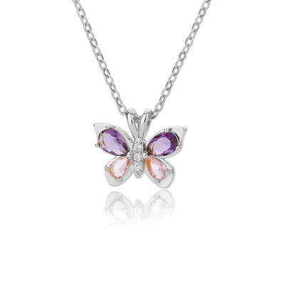 Cute Butterfly Purple Crystal Necklace - YORNEKINTL