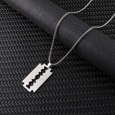 Stainless Steel Razor Blades Necklace