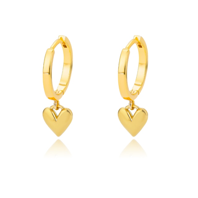 Gothic Heart Gold Hoop Earrings - YORNEKINTL
