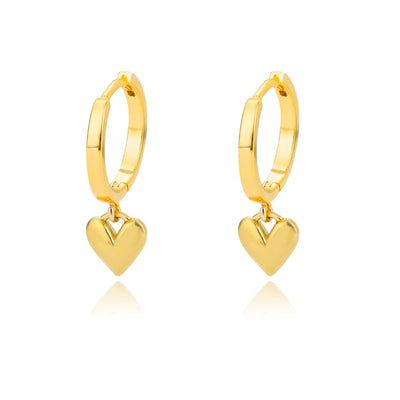 Gothic Heart Gold Hoop Earrings - YORNEKINTL