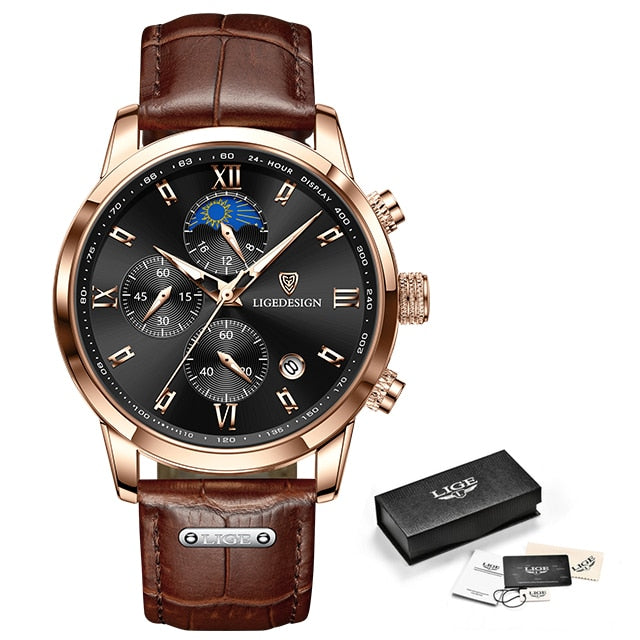 Waterproof Luminous Luxury Leather Watch - YORNEKINTL