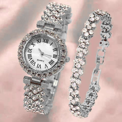 Luxury Crystal Quartz Watch & Bracelet - YORNEKINTL