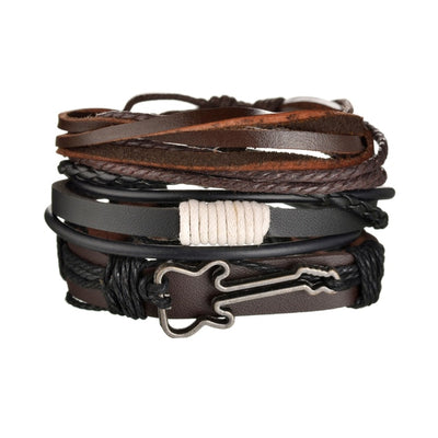 3/4Pcs/Set Braided Wrap Leather Bracelets - YORNEKINTL