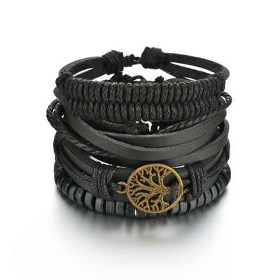 3/4Pcs/Set Braided Wrap Leather Bracelets - YORNEKINTL