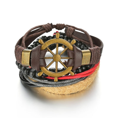 3/4Pcs/Set Braided Wrap Leather Bracelets - YORNEKINTL