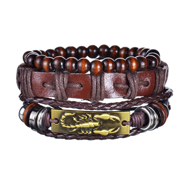 3/4Pcs/Set Braided Wrap Leather Bracelets - YORNEKINTL