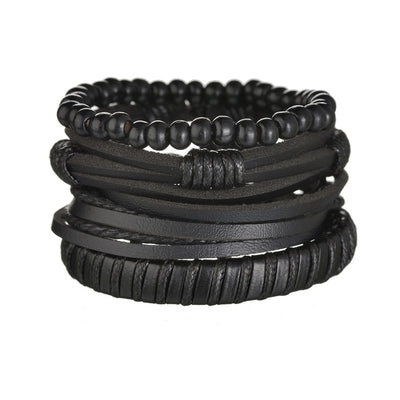 3/4Pcs/Set Braided Wrap Leather Bracelets - YORNEKINTL