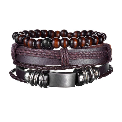 3/4Pcs/Set Braided Wrap Leather Bracelets - YORNEKINTL