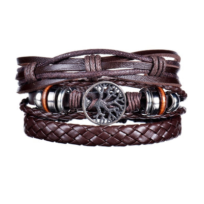 3/4Pcs/Set Braided Wrap Leather Bracelets - YORNEKINTL