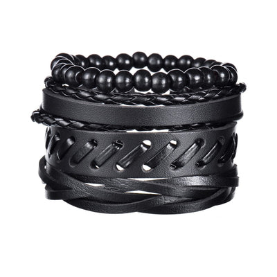 3/4Pcs/Set Braided Wrap Leather Bracelets - YORNEKINTL