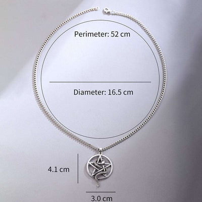 Gothic Snake Star Carve Necklace