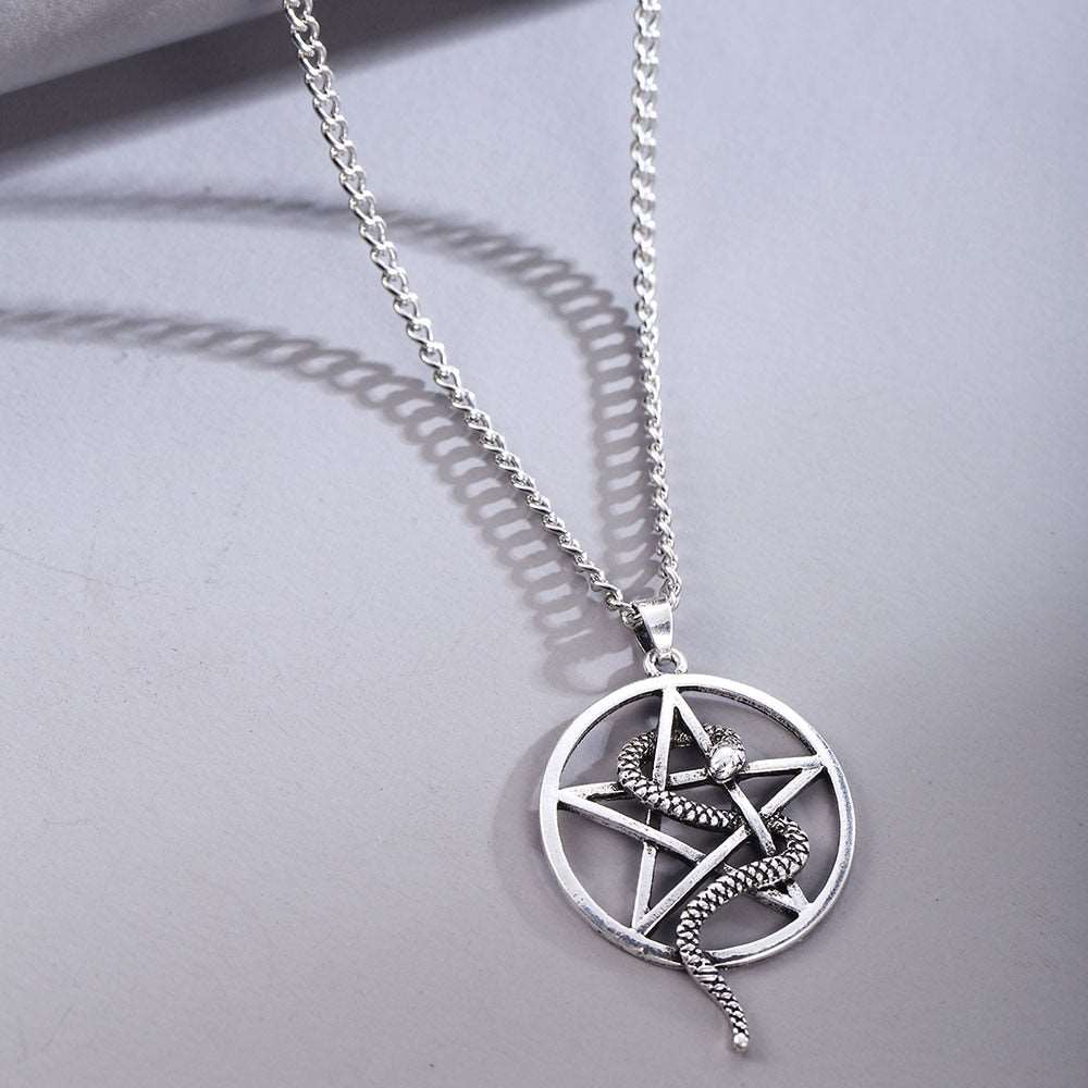 Gothic Snake Star Carve Necklace