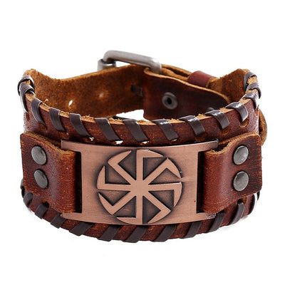 Metal Leather Viking Rune Bracelet - YORNEKINTL