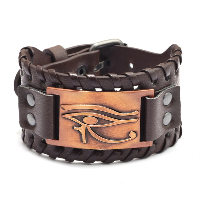Metal Leather Viking Rune Bracelet - YORNEKINTL