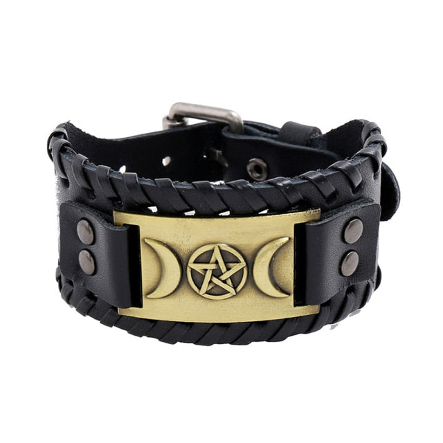 Metal Leather Viking Rune Bracelet - YORNEKINTL