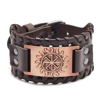 Metal Leather Viking Rune Bracelet - YORNEKINTL