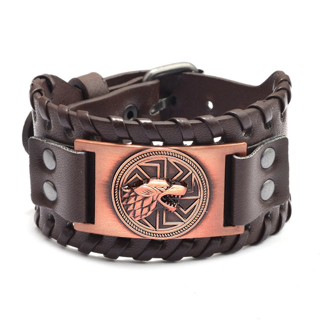 Metal Leather Viking Rune Bracelet - YORNEKINTL