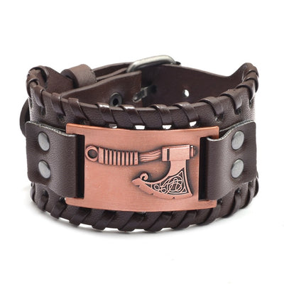 Metal Leather Viking Rune Bracelet - YORNEKINTL
