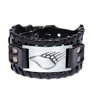 Metal Leather Viking Rune Bracelet - YORNEKINTL