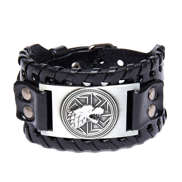 Metal Leather Viking Rune Bracelet - YORNEKINTL
