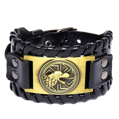 Metal Leather Viking Rune Bracelet - YORNEKINTL