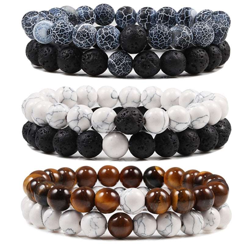 Natural Lava Stone Beaded Bracelets
