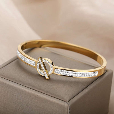 Stainless Steel Double Heart Bangles