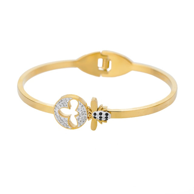 Stainless Steel Double Heart Bangles - YORNEKINTL